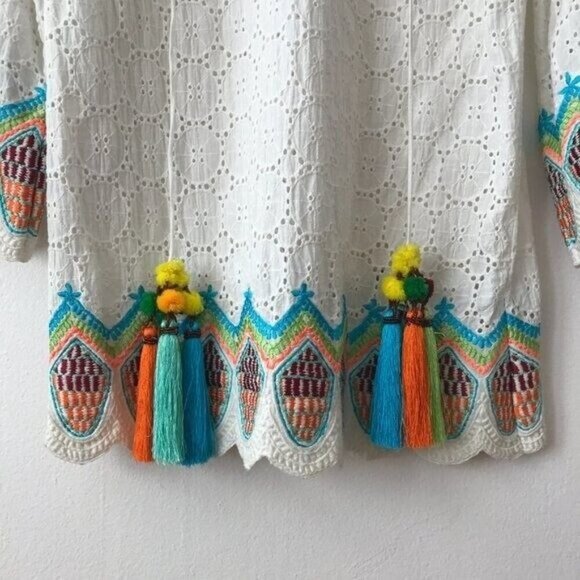 Hemant & Nandita Embroidered Tassel Tunic Dress - Picture 6 of 8